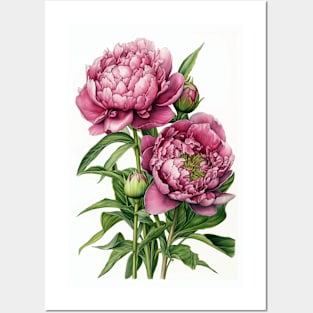 Beautiful Purple Peony Flowers Posters and Art